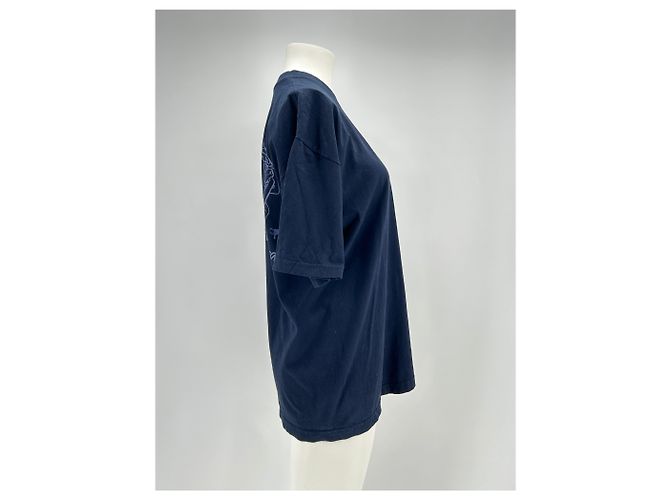Autre Marque Camiseta POUBEL de algodón azul marino con estampado - vista 3