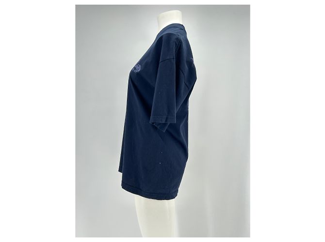 Autre Marque Camiseta POUBEL de algodón azul marino con estampado - vista 4