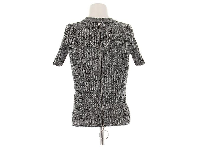 Top de lana a canalé gris Paco Rabanne - vista 2