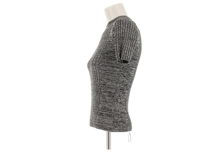 Top de lana a canalé gris Paco Rabanne - vista 3