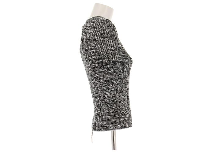 Top de lana a canalé gris Paco Rabanne - vista 4