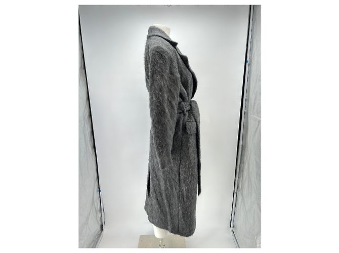 Autre Marque Abrigo largo gris en mohair - vista 3