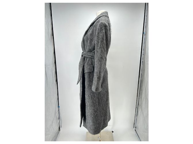 Autre Marque Abrigo largo gris en mohair - vista 4
