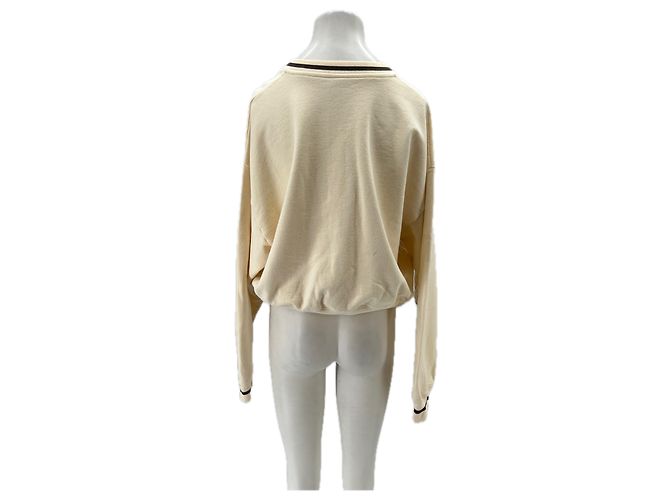 Autre Marque SPORT & RICH Cropped Pullover Ecru Baumwolle L Beige - Ansicht 2