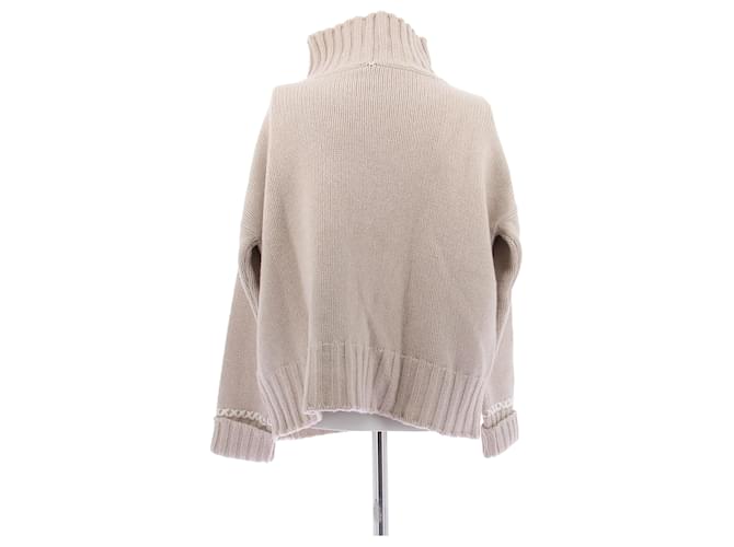 Lorena Antoniazzi Pullover mit hohem Kragen aus Wolle mit Stern Beige - Ansicht 2