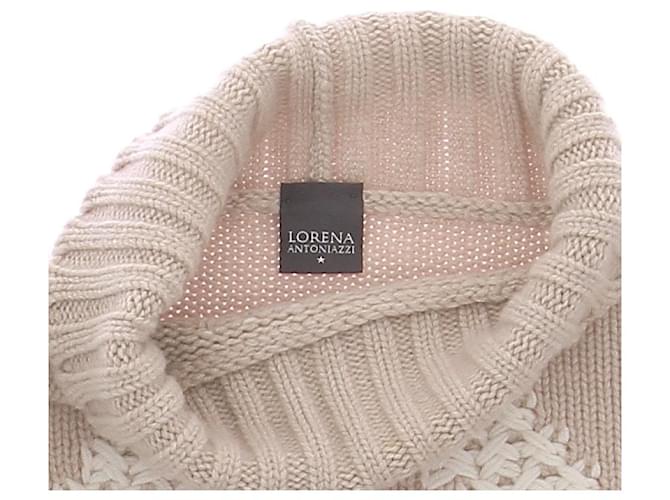 Lorena Antoniazzi Pullover mit hohem Kragen aus Wolle mit Stern Beige - Ansicht 5