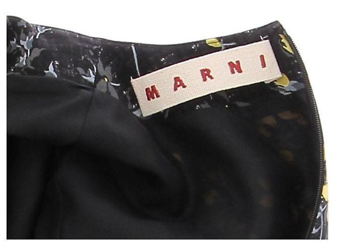 Marni Top giallo e nero in lana - vista 5