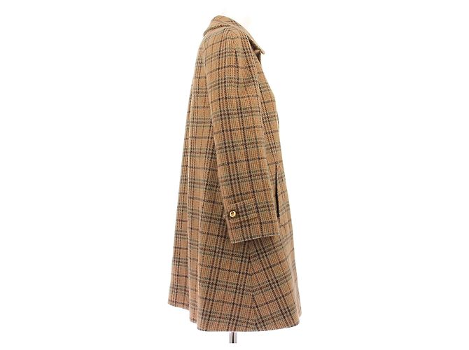 Céline Wollmantel mit Karomuster beige - Ansicht 3