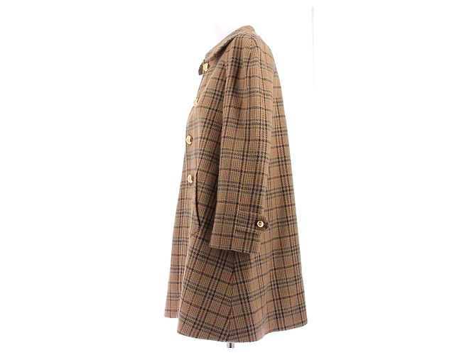 Céline Wollmantel mit Karomuster beige - Ansicht 4