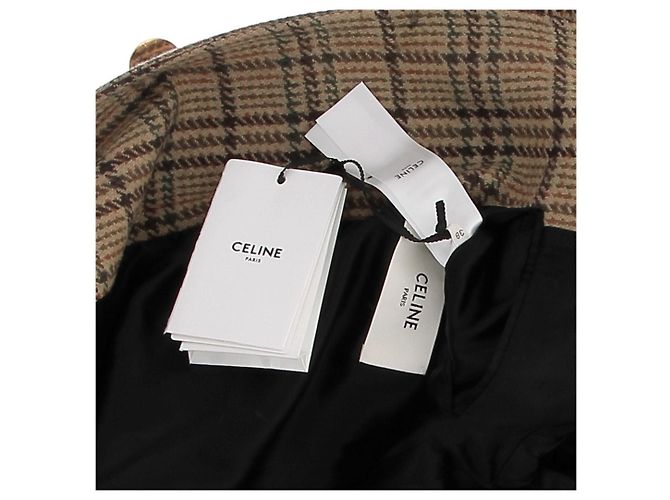 Céline Wollmantel mit Karomuster beige - Ansicht 5