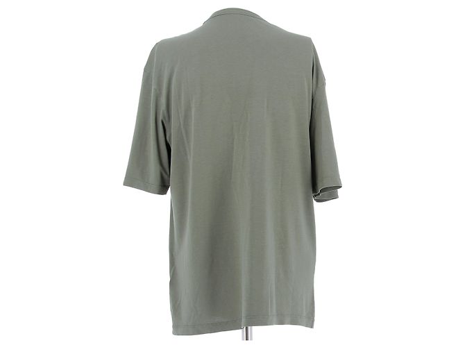 Autre Marque Camiseta Officine Generale caqui de algodão com mangas 3/4 - vista 2