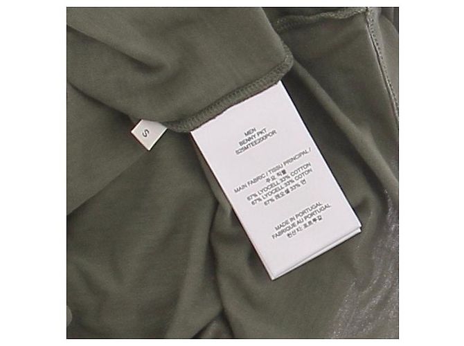Autre Marque Camiseta Officine Generale caqui de algodão com mangas 3/4 - vista 6