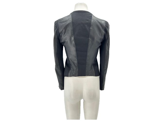 Helmut Lang Lederjacke Schwarz - Ansicht 2
