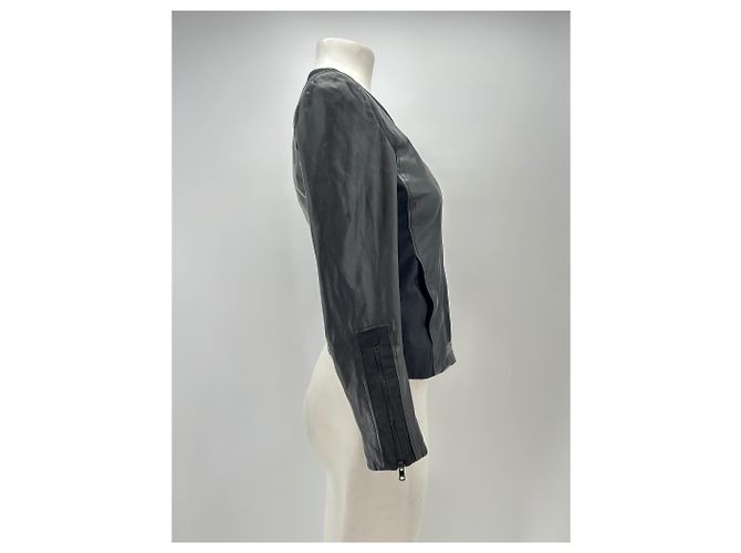 Helmut Lang Lederjacke Schwarz - Ansicht 3