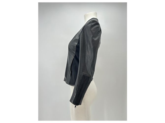 Helmut Lang Lederjacke Schwarz - Ansicht 4