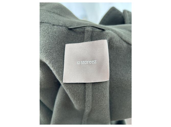 Autre Marque Trench coat de lana caqui 12 STOREEZ XS - vista 5