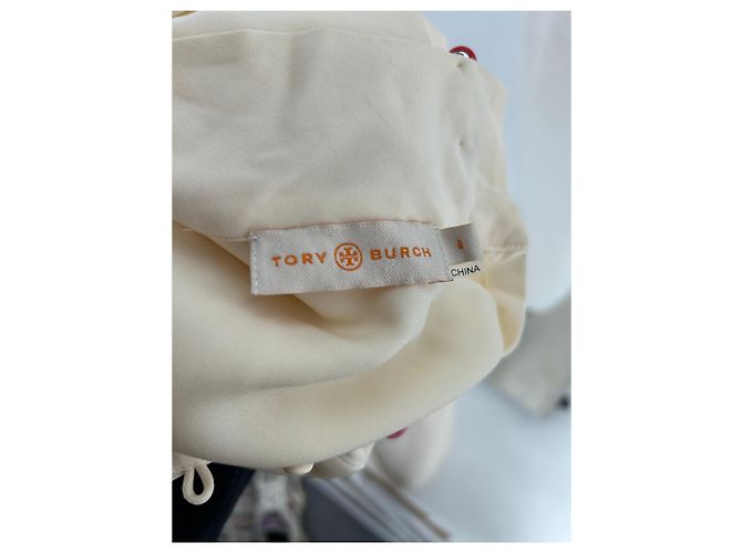 Vestido maxi de seda beige Tory Burch - vista 5
