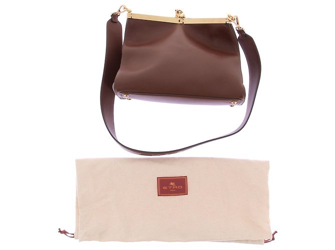 Etro Borsa in pelle cammello "Vela" Marrone - vista 8