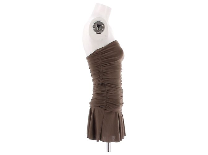 Autre Marque With Jéan Braunes Trägerloses Kleid - Ansicht 3