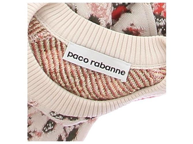 Paco Rabanne Wollpullover mit Blumenmuster Beige XS - Ansicht 5