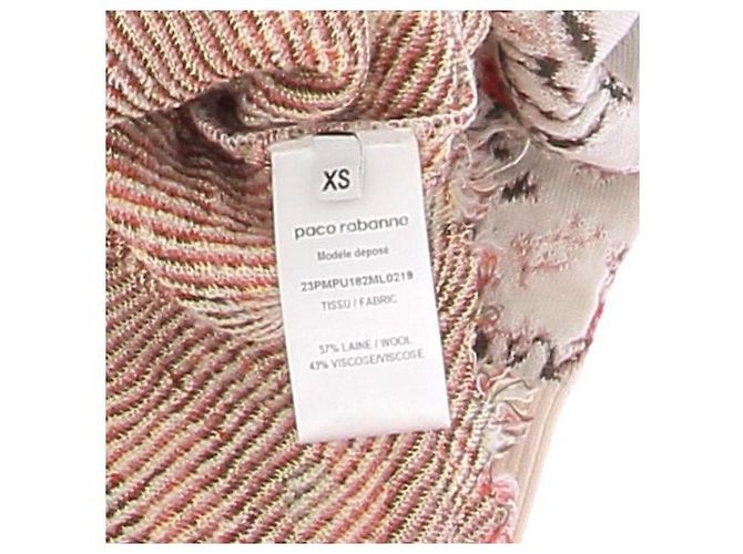 Paco Rabanne Wollpullover mit Blumenmuster Beige XS - Ansicht 6
