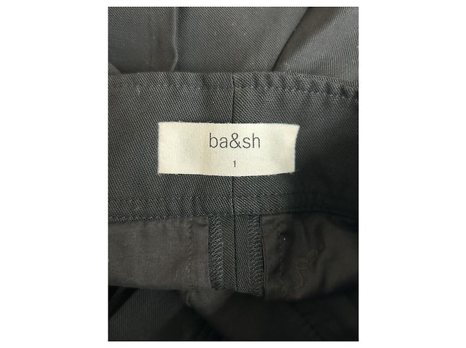 Ba&Sh Schwarze Weite Hose aus Viskose - Ansicht 3