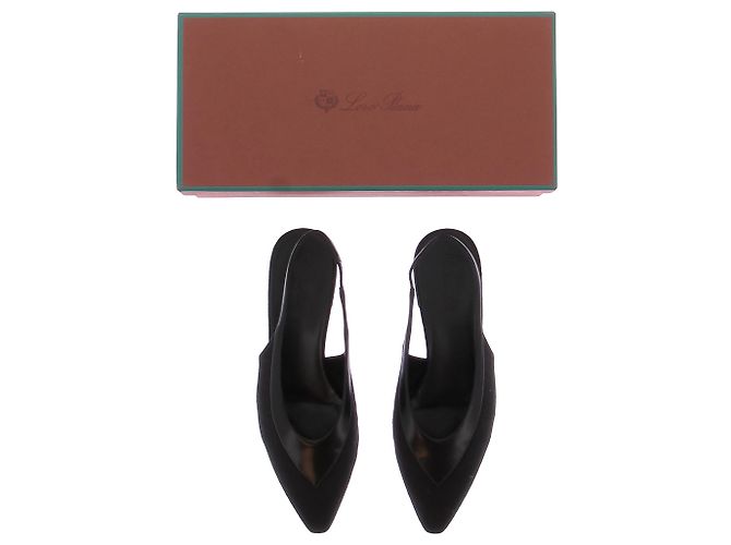 Loro Piana Slingback neri "Rebecca" Nero - vista 8
