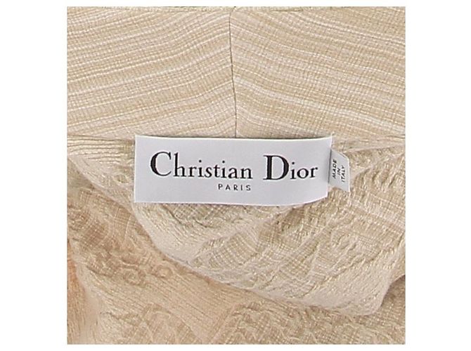 Christian Dior beige bestickte Jacke mit Gürtel - Ansicht 5