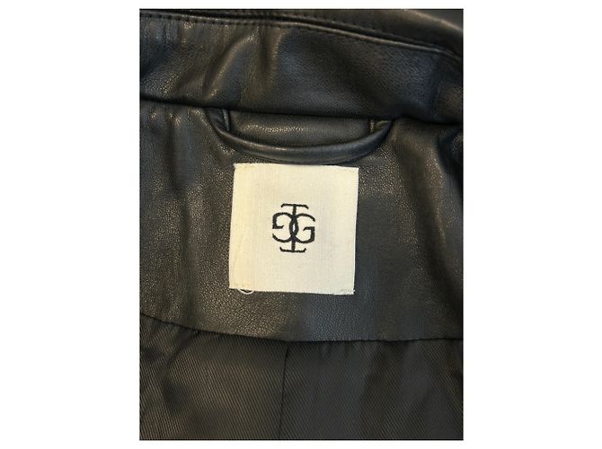 Autre Marque Langer schwarzer Ledermantel - Ansicht 5
