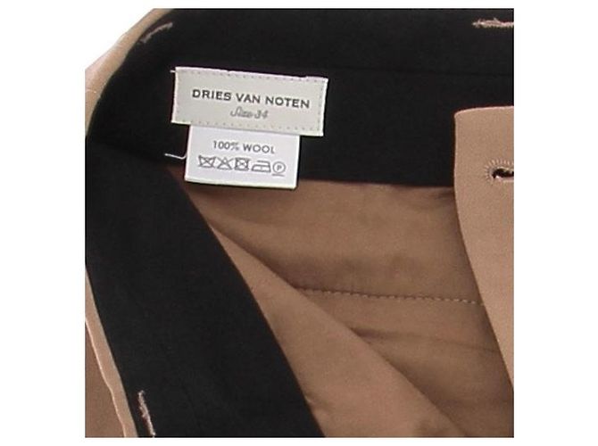 Dries Van Noten Calça bege de lã - vista 5