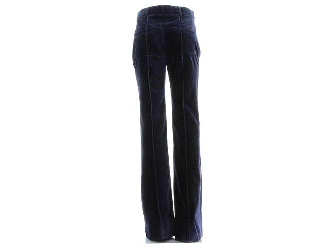 Saint Laurent Pantalón de terciopelo acampanado azul marino - vista 2