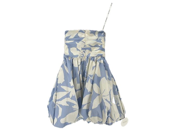 Autre Marque Abito corto SHONA JOY in cotone blu e bianco - vista 2