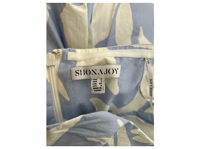 Autre Marque Abito corto SHONA JOY in cotone blu e bianco - vista 3