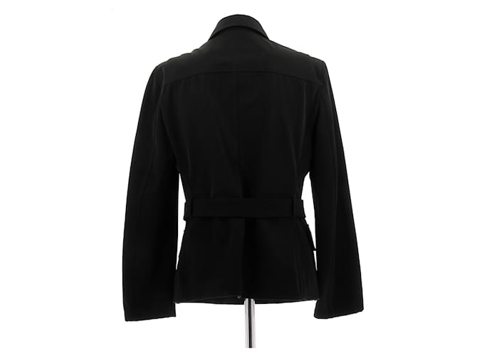Prada Black Button Jacket Polyester Size 44 - view 2