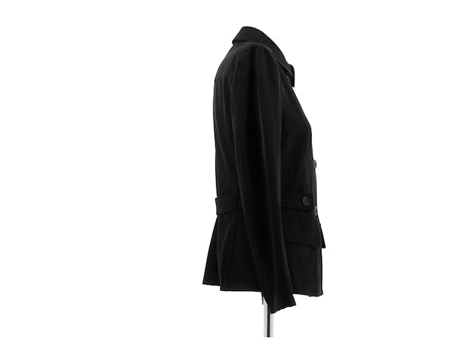 Prada Black Button Jacket Polyester Size 44 - view 3