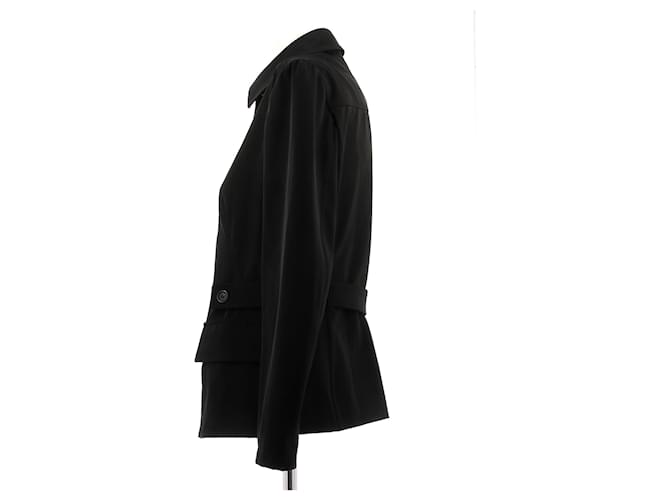 Prada Black Button Jacket Polyester Size 44 - view 4