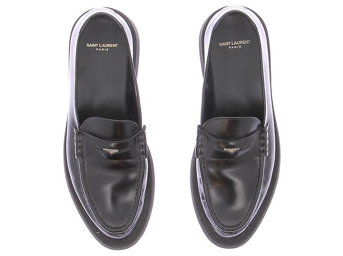 Mocassini Saint Laurent in pelle nera Taglia 43 Nero - vista 6