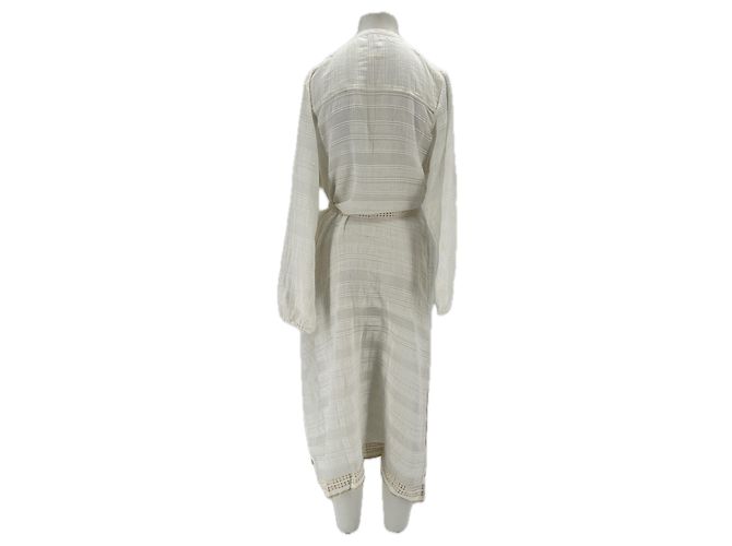 Autre Marque Vestido maxi branco e dourado com cinto LEM LEM - vista 2