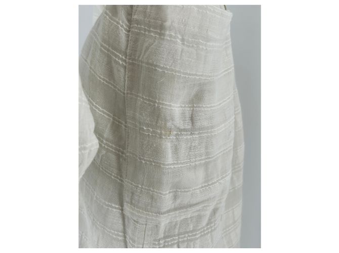 Autre Marque Vestido maxi branco e dourado com cinto LEM LEM - vista 5