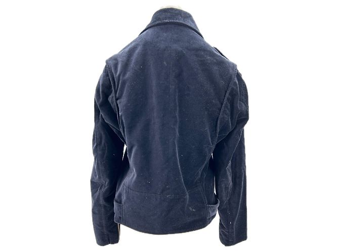 Autre Marque MODETROTTER Marineblaue Multizip-Jacke mit Gürtel - Ansicht 2