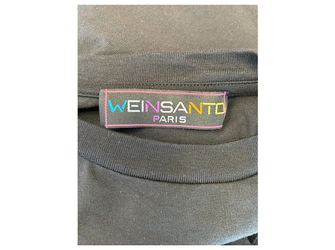Autre Marque T-shirt in cotone nero WEINSANTO - vista 3