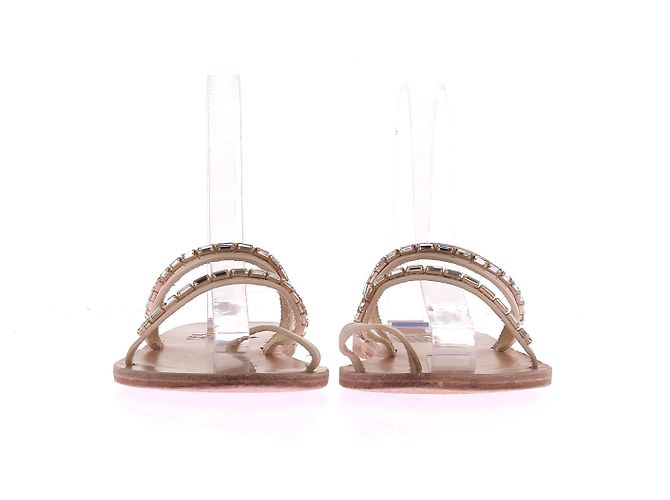 Ancient Greek Sandals Sandali in pelle con strass beige - vista 4