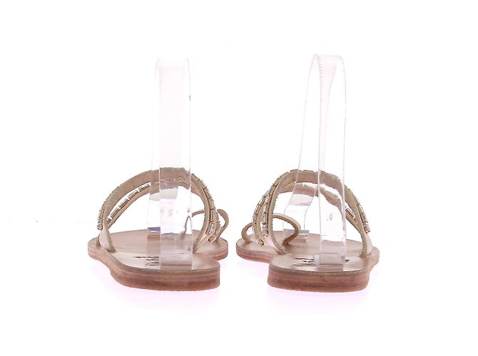 Ancient Greek Sandals Sandali in pelle con strass beige - vista 5