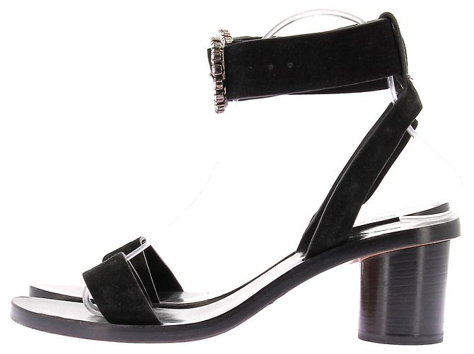 Isabel Marant Sandali con tacco in camoscio Nero - vista 3