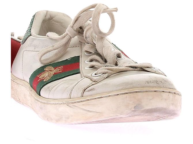 Gucci Leder Sneakers "Ace" Weiß - Ansicht 10