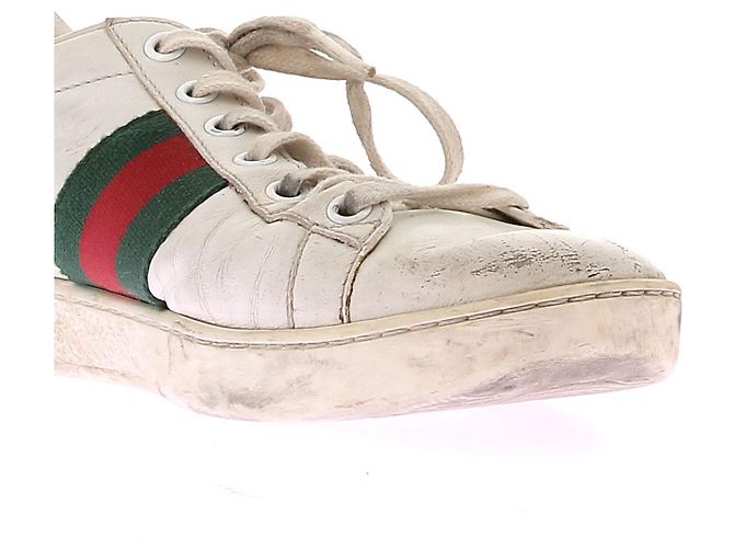 Gucci Leder Sneakers "Ace" Weiß - Ansicht 12