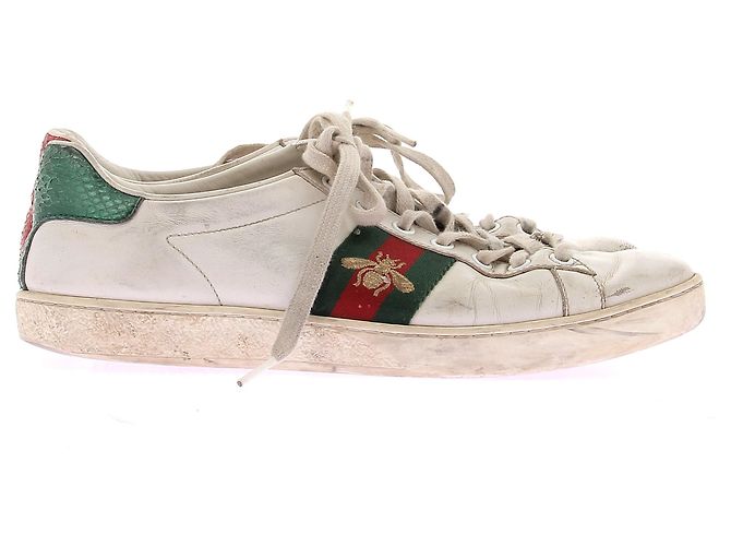 Gucci Leder Sneakers "Ace" Weiß - Ansicht 2