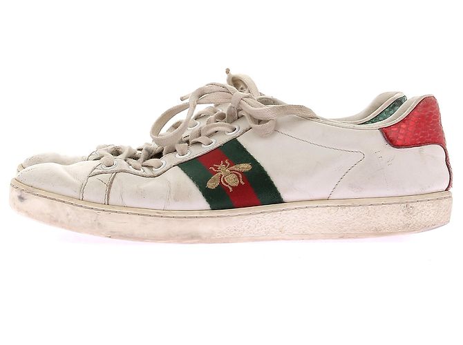 Gucci Leder Sneakers "Ace" Weiß - Ansicht 3