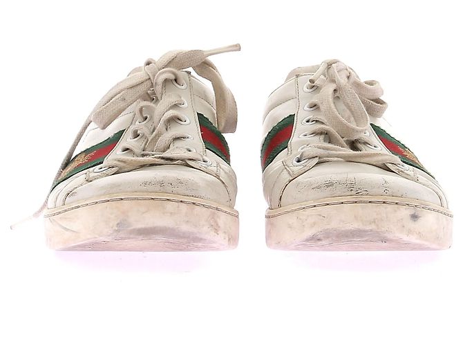 Gucci Leder Sneakers "Ace" Weiß - Ansicht 4