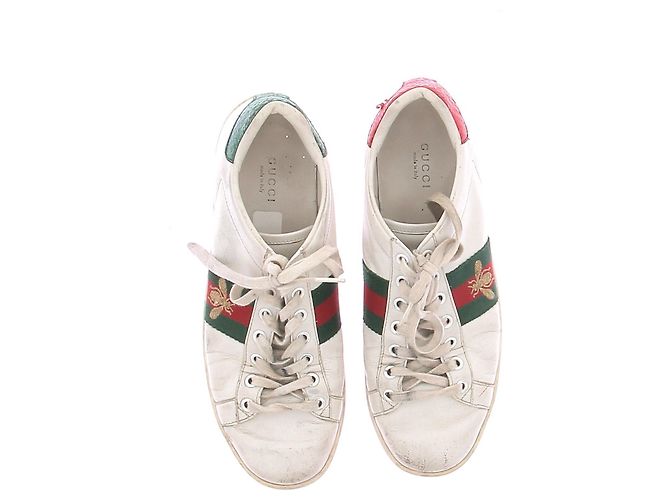 Gucci Leder Sneakers "Ace" Weiß - Ansicht 6